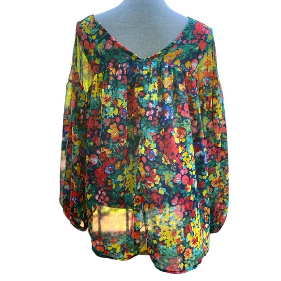 Bucket list: Happy Floral Chiffon Babydoll Top - Picture 3 of 8
